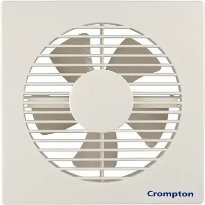 crompton Axial Air High-Speed Plastic Exhaust/Ventilation Fan (150 mm/6 Inches, White)