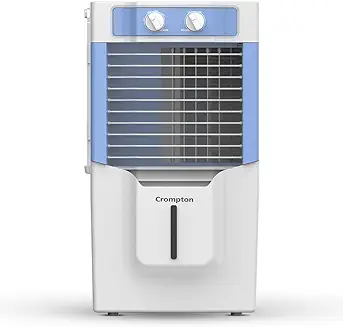 7. Crompton Ginie Neo Personal Air Cooler - 10L, White and Light Blue