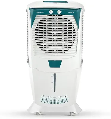1. Crompton Ozone 75-Litre Inverter Compatible Desert Air Cooler with Honeycomb Pads for Home and Commercial (White and Teal)