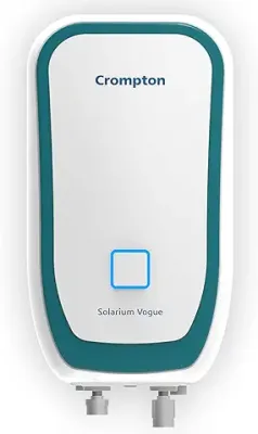 Crompton Solarium Vogue 3-Litre, 3KW Instant Water Heater/Geyser with free Installation & Pipe (White and Turquoise Blue)
