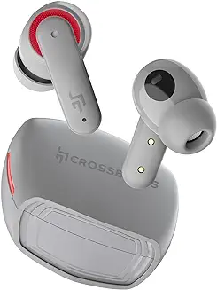 2. CrossBeats Fury Latest True Wireless Gaming Earbuds, 30ms Ultra Low Latency Noise Cancelling Bluetooth Earbuds with 6 Microphones, AAC, Dual Modes RGB Light, 80hr Playtime, Fast Charge (Grey)