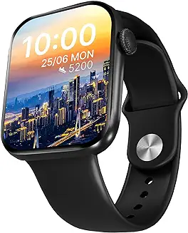1. CrossBeats Stellr Large 2.01" Super AMOLED Always ON Bluetooth Calling Smartwatch, Rotating Crown, Built-In Games, Alarm, Calculator, 125+ Sports mode, 7days Battery| AI Voice Assistant Strap-Black