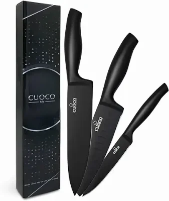 12. CUOCO Chef Knife Set 3 Pieces Black