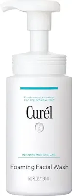 13. Curel Japanese Skin Care Foaming Daily Face Wash for Sensitive Skin, Hydrating Facial Cleanser for Dry Skin, pH-Balanced and Fragrance-Free, 5 Ounces (Step 2 of 2-Step Skincare)