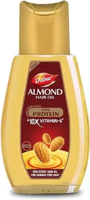 5. DABUR Almond Hair Oil - 500ml | Provides Damage Protection | Non Sticky Formula | For Soft & Shiny Hair | With Almonds, Keratin Protein, Soya Protein & 10X Vitamin E
