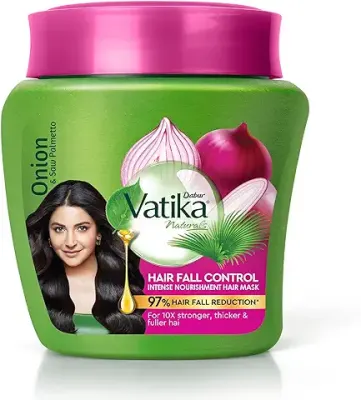2. Dabur Vatika Hair Fall Control Hair Mask - 500g | Intense Nourishment | Up to 97% Hair Fall Reduction I 10X Stronger, Thicker & Fuller Hair | With Onion and Saw Palmetto