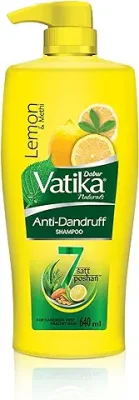 12. Dabur Vatika Lemon Anti-Dandruff Shampoo - 640ml | Reduces Dandruff from 1st wash | Moisturises Scalp | Provides Gentle Cleansing, Conditioning & Nourishment to Hair
