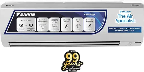 5. Daikin 1 Ton 5 Star Inverter Split AC (Copper, PM 2.5 Filter, 2022 Model, MTKM35U, White)