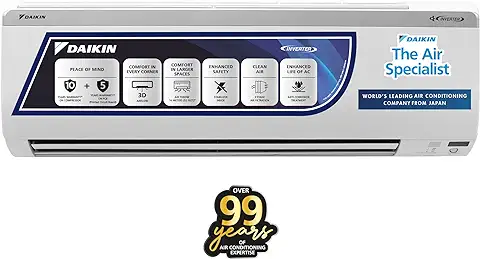 14. Daikin 1.5 Ton 5 Star Inverter Split AC (Copper, PM 1.0 Filter, 2022 Model, JTKJ50U, White)