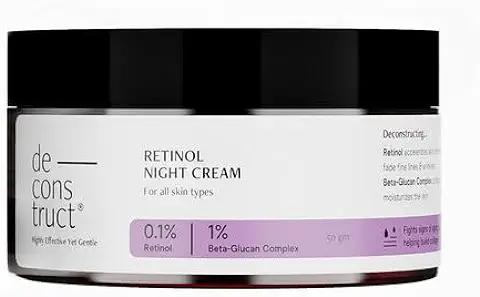 15. Deconstruct Retinol night cream - 0.1% Retinol + 1% Beta-Glucan Complex | Anti-aging night cream