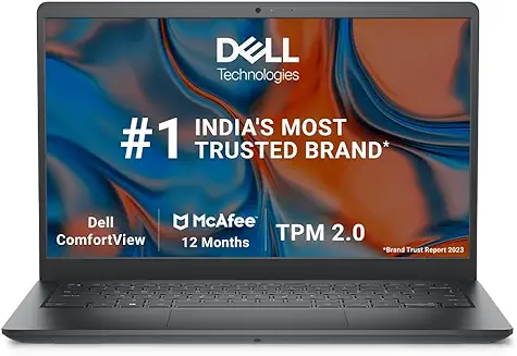 11. Dell 14 Laptop, 13th Gen Intel Core i3-1305U Processor/ 8GB/ 512GB SSD/14.0" (35.56cm) FHD + Comfort view/Windows 11 + MSO'21/15 Month McAfee/Spill-resistant Keyboard/Carbon Black/Thin & Light- 1.46kg
