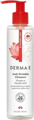8. DERMA-E Anti-Wrinkle Cleanser - Anti-Aging Face Wash with Glycolic Acid and Vitamin A - Gentle Cleansing and Exfoliating Facial Wash Removes Makeup, Oil and Impurities, 6 oz