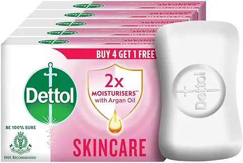 11. Dettol Skincare Moisturizing Beauty Bathing Soap Bar (625gm)| With 2x moisturizers & Argan Oil| Softer Skin , 125gm - Pack of 5
