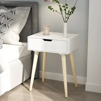 7. Device Bas with BROWN ART SHOPPEE Nightstands End Side Table with Drawer and Solid Wood Legs