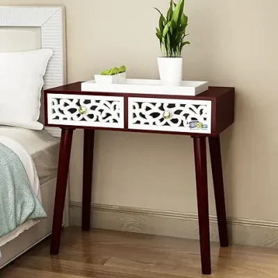 9. Dime Arts Shoppee Bed Side Engineered Wood Table With 2-Drawer Nightstand