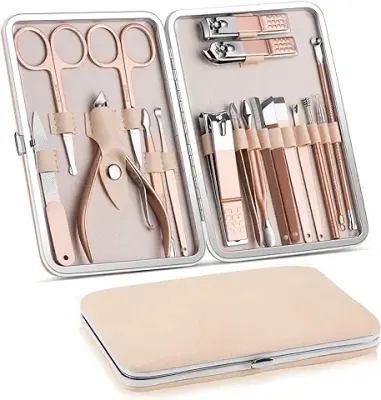 15. DOCOSS 18 IN 1 Stainless Steel Professional Manicure & Pedicure Kit
