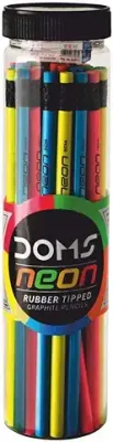 5. Doms Neon Rubber Tipped HB/2 Graphite Pencil Jar Pack