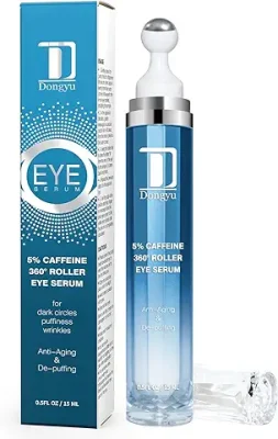 2. Dongyu 5% Caffeine Eye Serum and Under Eye Roller Cream for Dark Circles and Puffiness