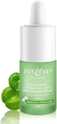 6. DOT & KEY 2% Salicylic Acid + Cica Anti Acne Serum with Zinc | Salicylic Acid Serum for Acne and Dark Spots | Serum for Oily Acne Prone Skin & Sensitive Skin | Oil-Free & Non Comedogenic | 20 ml