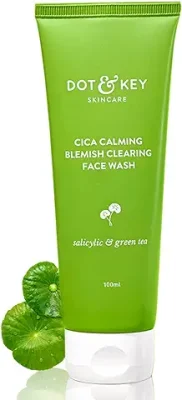 4. DOT & KEY CICA Face Wash for Acne Prone Skin, 2% Salicylic Acid Face Wash with Green Tea | For Oily & Sensitive Skin | Sulphate Free Face Wash for Men & Women | Oil Control Face Wash with Zinc | 100ml