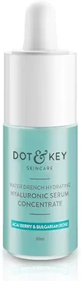 3. DOT & KEY Hydrating Hyaluronic Acid Serum With Vitamin C + E | For Plump, Glowing Skin | Face Serum for Dry Skin, Oily & Normal Skin | With Ceramide & Acai Berry | 30ml