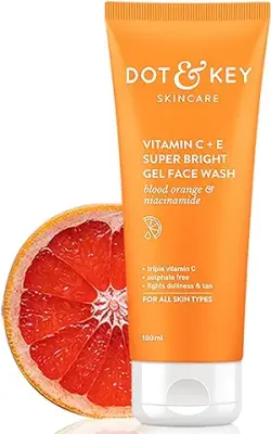 8. DOT & KEY Vitamin C + E Super Bright Gel Face Wash For Glowing And Brightening Skin