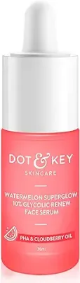 14. Dot & Key Watermelon 10% Glycolic Serum for Face Glowing, With KojicI | Targets Pigmentation & Dark Spots | Targets Dullness, Uneven Texture, Sebum & Excess Oil | Serum For Oily & Normal Skin | 30ml