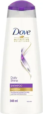 11. Dove Daily Shine, Shampoo, 340ml, for Damaged or Frizzy Hair, Mild Daily Shampoo, makes Hair Soft, Shiny And Smooth, for Men & Women