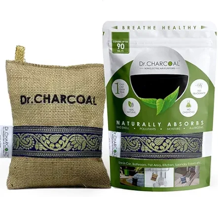 11. Dr. CHARCOAL Activated Carbon Air Purifier Bag to Remove Odor and Moisture from Car, Bathroom and Kitchen - 200 Grams (Classic Khaki)