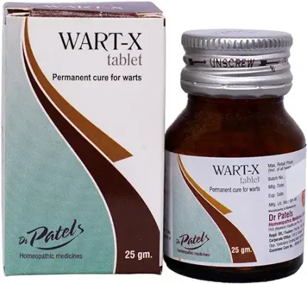 14. Dr Patel's Homeopathic Wart-X Tablet - Permanent Cure for Warts | Removal of All Types of Warts, Corns, Callosities, and Contagious Molluscum- 25gms