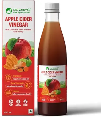 14. Dr. Vaidya's Apple Cider Vinegar | No Added Sugar| With Garcinia, Raw Turmeric & Honey |Supports Weight Management with 6 Super Herbs | (450ml) Pack of 1