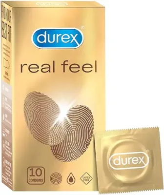 2. Durex Real Feel Condoms for Men - 10 Count| For Real Skin on Skin Feeling| Latex Free