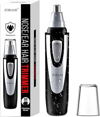 1. Ear and Nose Hair Trimmer Clipper - 2023 Professional Painless Eyebrow & Facial Hair Trimmer for Men Women, Battery-Operated Trimmer with IPX7 Waterproof, Dual Edge Blades for Easy Cleansing Black
