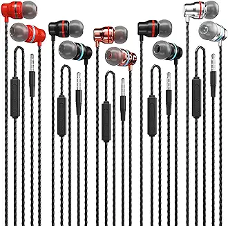 14. Earbuds Wired with Microphone 5 Pack