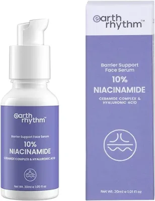 15. Earth Rhythm 10% Niacinamide Serum + Hyaluronic Acid Face Serum | For Acne Prone, Oily & Sensitive Skin | Evens Out Skin Tone, Improves Texture, Plumps & Hydrates Skin | Men & Women-15ml