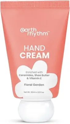 2. Earth Rhythm Hand Cream - Floral Garden | Non Greasy, Fast Absorbing, Moisturizes | Enriched with Ceramides, Shea Butter, Cacao Seed Butter | Men & Women - 30gm