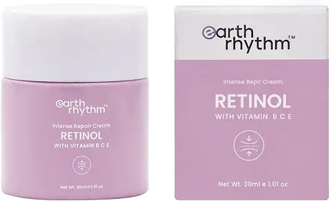 6. Earth Rhythm Retinol Night Cream Enriched with Vitamin B, C, & E | Beginner Friendly, Anti Ageing Cream, Brighten Skin - 30gm