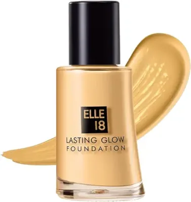 1. Elle18 Lasting Glow Liquid Foundation, 03 Shell, 27 ml Radiant Finish