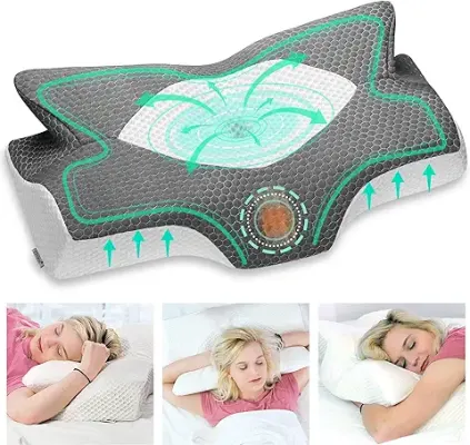 13. Elviros Cervical Memory Foam Contour Pillows for Neck and Shoulder Pain
