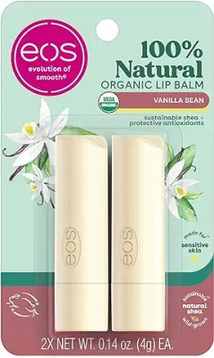 13. eos 100% Natural & Organic Lip Balm Sticks- Vanilla Bean