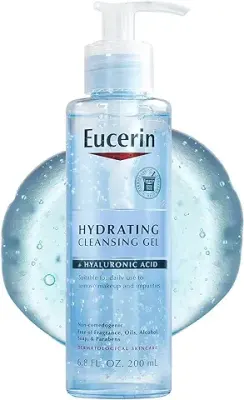 12. Eucerin Hydrating Cleansing Gel, Daily Facial Cleanser Formulated with Hyaluronic Acid, 6.8 Fl Oz