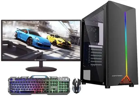 4. EXZON Gaming Pc Full setup Desktop complete computer system Core I7 3770 |16GB Ram |512GB SSD 500GB 7200 RPM HDD | |Windows 10| GT 4GB 730 DDR5 Graphics Card 800W PSU with 20 inches led Monitor RGB Keyboard RGB Mouse Wi-fi Ready to play