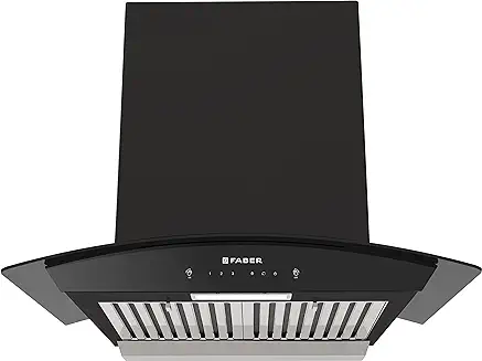 6. Faber 60 cm 1500 m3/hr Autoclean Kitchen Chimney, 12Yr Warranty on Motor(2Yr Comprehensive), Autoclean Alarm, Mood L |Made in India(HOOD PRIMUS PLUS ENERGY IN HCSC BK 60,Touch & Gesture Control,Black)