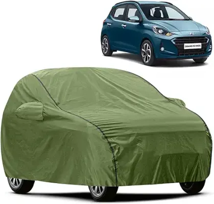 13. FABTEC Waterproof Car Cover for Hyundai Grand i10 Nios Ultimate Protection-Mirror Pockets Triple Stitched Full Bottom Elastic