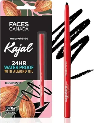 3. FACES CANADA Magneteyes Kajal - Black, 0.35g | 24 Hr Long Stay | One Stroke Smooth Glide | Waterproof, Smudgeproof & Fadeproof | Deep Matte Finish | Enriched With Almond Oil & Vitamin E