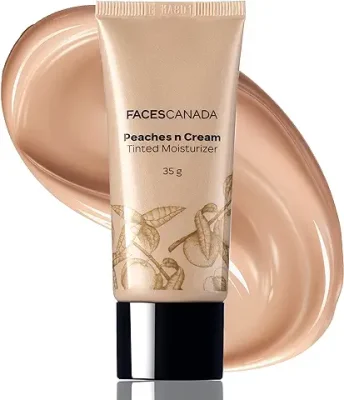 10. FACES CANADA Peaches N Cream Tinted Moisturizer - Light 01, 35 g | Soft Peachy, Natural Glow | Lightly Tinted BB Cream | Non Oily Lightweight Gel Formula | Blends Easily | Suitable For All Skin Types