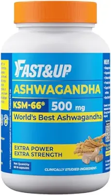 9. Fast&Up 500mg KSM-66® Ashwagandha - World's Best Ashwagandha (60 Capsules) for Extra Strength & Power | Stress Relief | Natural Vitality Booster | Pure & Potent