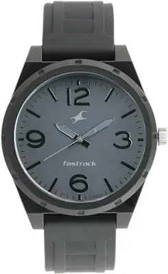 5. Fastrack 's Analog Watch For Men| Black Color Watch| With Silicone Strap| Round Dial Watch| High-Quality Watch| Elegant Watch Design| Water Resistant Watch