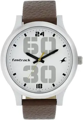 11. Fastrack 's Analog Watch For Men| With Leather Strap| Round Dial Watch| Water Resistant Watch| High-Quality Watch Range| Brown Watch