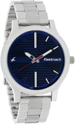 10. Fastrack 's Analog Watch For Men| With Stainless Strap| Round Dial Watch| Water Resistant Watch| High-Quality Watch Range| Silver Color Watch